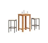 Salon de jardin rotin marron 3 pieces 60.0 x 60 x 105