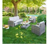 Salon de jardin Selenim 5 places beige - Hespéride