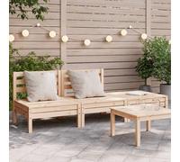 vidaXL Canapé d'angle de Jardin, Siège avec Dossier, Meuble de Terrasse Patio Balcon Arrière-Cour Extérieur, Marron Bois de Pin Massif