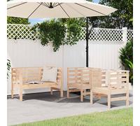 Salon de Jardin Siège Terrasse Patio 3 pcs Blanc Bois Massif de Pin vidaXL