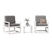 Salon de Jardin Siège Terrasse Patio 3 pcs Cire Marron Bois de Pin Massif vidaXL