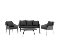 Salon de Jardin "Spoga" 151cm Gris & Noir