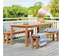 Salon de jardin table + 2 bancs en bo...
