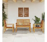 Salon de Jardin Table Chaises Ensemble Meubles 4 pcs Bois d'Acacia Solide vidaXL