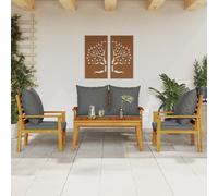 Salon de Jardin Table Chaises Ensemble Meubles 4 pcs Bois d'Acacia Solide vidaXL
