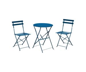 Salon de jardin Table ronde pliante Ø 60 cm + 2 Chaises pliantes Cuba