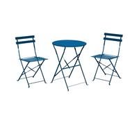 Salon de jardin Table ronde pliante Ø 60 cm + 2 Chaises pliantes Cuba