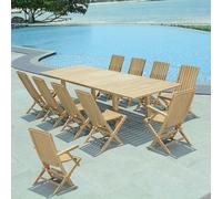 Salon de jardin teck cancun 10 places