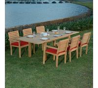 Salon de jardin teck caserte 6 places