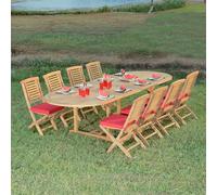 Salon de jardin teck catane 8 places