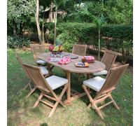 Salon de jardin teck manille 1.2 à 1,8 m