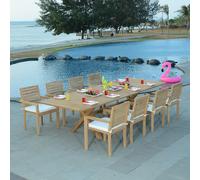 Salon de jardin teck marsala 8 places