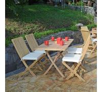 Salon de jardin teck masaï + 4 chaises