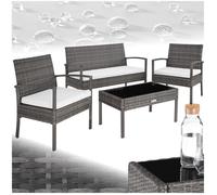 Salon de jardin - TECTAKE - Ensemble bas détente d'extérieur SPARTE avec cadre en aluminium et résistant aux UV - Gris