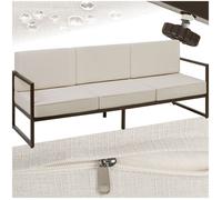 Salon de jardin - TECTAKE - Ensemble détente d'extérieur COMOSA pour 3 personnes déperlant avec structure en acier - Marron/Beige