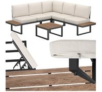 TecTake® Ensemble Salon de Jardin Exterieur 5 Personnes en Aluminium Canapé 5 Places & Table de Jardin, Coussins épais Inclus, Mobilier de Jardin Amenagement Balcon Terrasse Veranda Jardin