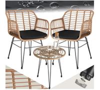 Tectake Salon de jardin en rotin Molfetta - marron naturel