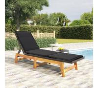 vidaXL Chaise longue avec coussin Résine tressée/bois massif d'acacia 319723