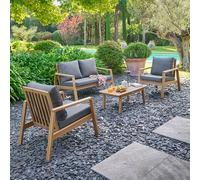 Salon de jardin TIWI Gris / Acacia 4 places - certifié FSC® Hespéride