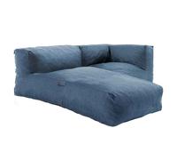 Salon de jardin un fauteuil d'angle et une méridienne bleu pacific Mixi, Oviala