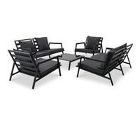 Vidaxl Salon De Jardin 5 Pcs Avec Coussins Aluminium Gris Foncé Gris