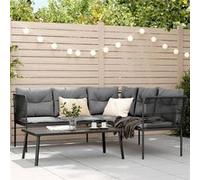 Salon de jardin 2 pieces noir acier 176 x 175 x 75 cm