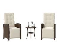 Salon de jardin vidaxl 3 pieces marron rotin 45 x 50 cm marron