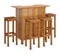 vidaXL Ensemble de bar de jardin 3115997 Bois d'acacia massif 5 pièces