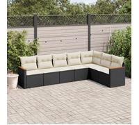 Salon de jardin - vidaXL - 7 pcs - Résine tressée - Housses amovibles - Pour 6 personnes
