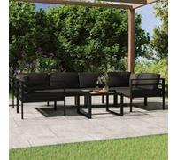 Vidaxl Salon De Jardin 7 Pcs Avec Coussins Aluminium Anthracite