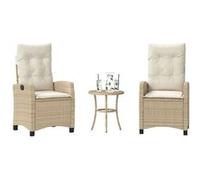 Salon de jardin vidaxl beige rotin 3 pieces 45 x 50 cm beige