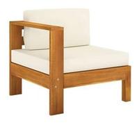 Bois d'acacia Salon de Jardin 2 pcs avec Coussins Blanc Crème Mobilier vidaXL