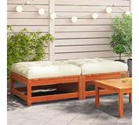 Salon de jardin Vidaxl bois massif marron 2 pieces 70.0 x 70 x 30 cm Marron G