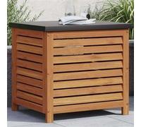 vidaXL Boîte de rangement de jardin 60x50x55 cm – Bois massif d'eucalyptus – Pour coussins