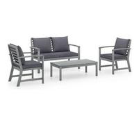 Salon de jardin Vidaxl gris bois massif 4 pieces 100.0 x 50 x 33 cm 4 personnes G