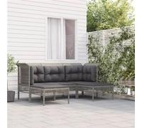 Salon de jardin Vidaxl gris resine tressee 5 pieces 65.0 x 65 x 75 cm 5 personnes gris G