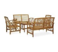 Salon De Jardin 5 Pièces Bois Massif D'acacia