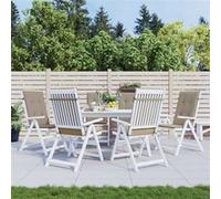 Coussins de Chaise de Jardin à Dossier Haut Terrasse Lot de 4 Noir Tissu vidaXL