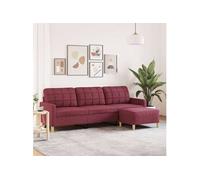 Salon de jardin Vidaxl metal rouge 3 personnes