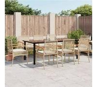 Salon de jardin vidaxl noir rotin 9 pieces 200 x 100 x 74 cm Beige