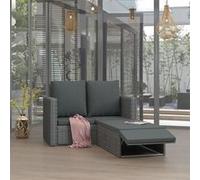 Salon de jardin vidaxl polyethylene 2 personnes 2 pieces Gris G