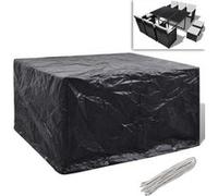 Salon de jardin Vidaxl polyethylene noir 6 personnes Noir G