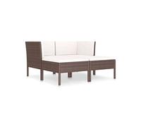 Salon de jardin Vidaxl resine tressee beige 4 pieces 69.0 x 69 x 69 4 personnes
