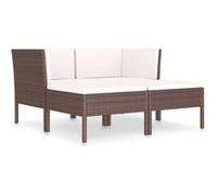 Vidaxl Salon De Jardin 4 Pcs Avec Coussins Résine Tressée Marron