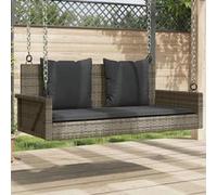 Salon de jardin Vidaxl resine tressee gris 2 personnes Gris