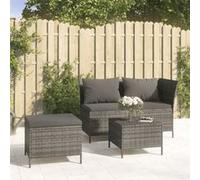 Salon de jardin resine tressee gris 3 pieces 43.0 x 43 x 30 3 personnes