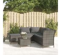 Salon de jardin resine tressee gris 4 pieces 43.0 x 43 x 30 5 personnes