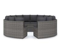 Vidaxl Salon De Jardin 8 Pcs Avec Coussins Résine Tressée Gris