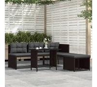 Salon de jardin - VIDAXL - Résine tressée - Marron - 4 personnes Marron G