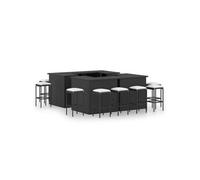 Salon de jardin Vidaxl resine tressee noir 16 pieces 100.0 x 50 x 105